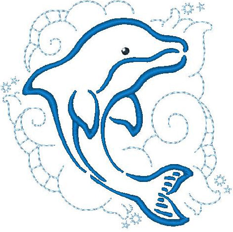 Delicate Dolphins [4x4] 11449 Machine Embroidery Designs