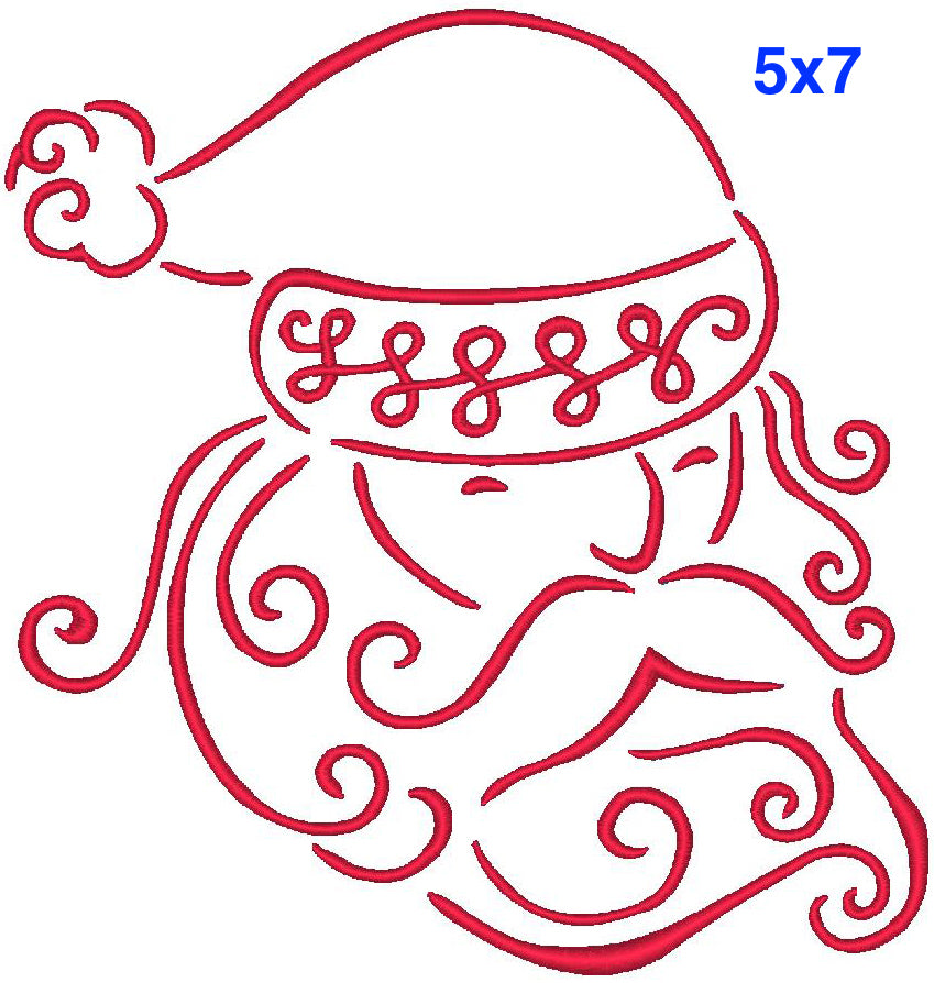 Swirly Santa Outlines  [ mixed 4x4 & 5x7 ] # 10432