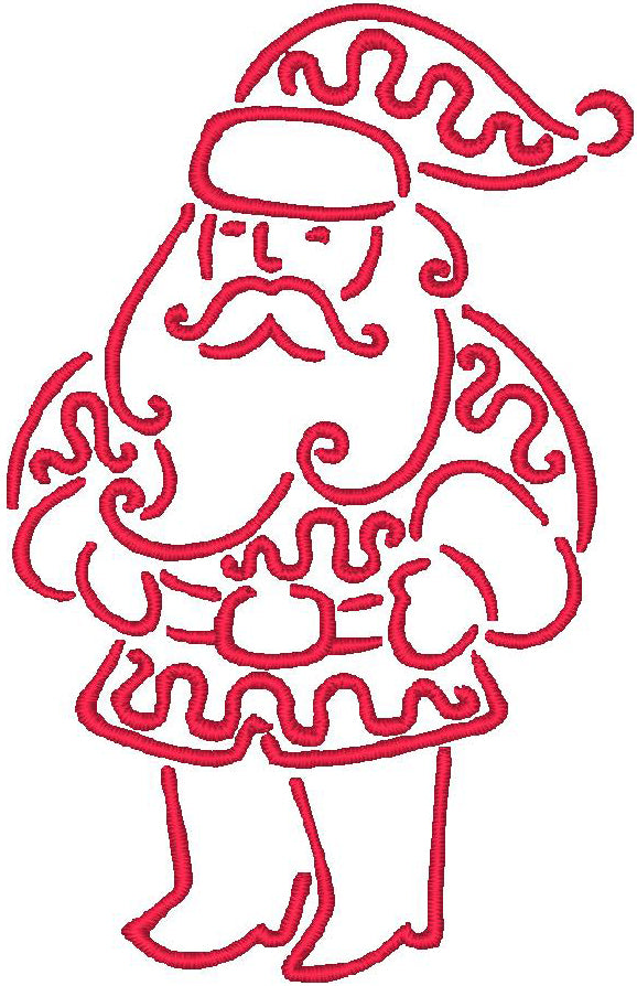 Swirly Santa Outlines  [ mixed 4x4 & 5x7 ] # 10432