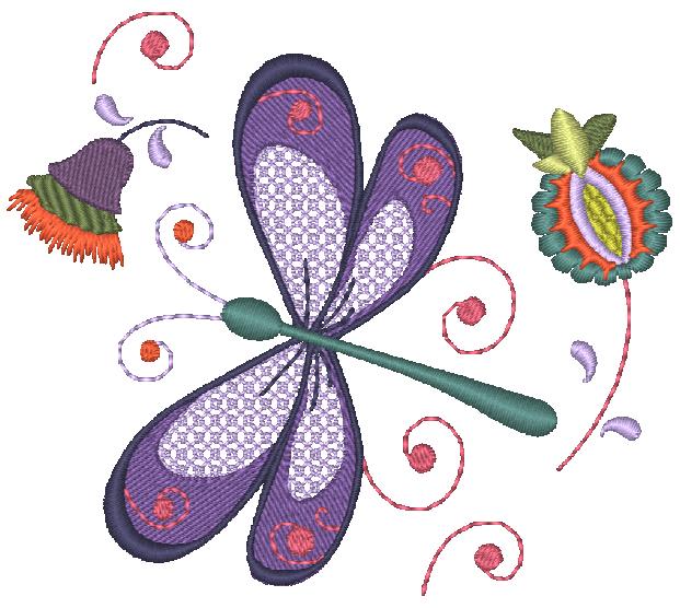 Jacobean Firefly [4x4] 11257 Machine Embroidery Designs