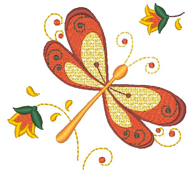 Jacobean Firefly [4x4] 11257 Machine Embroidery Designs