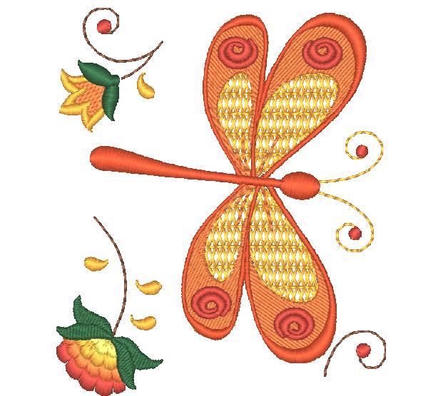 Jacobean Firefly [4x4] 11257 Machine Embroidery Designs