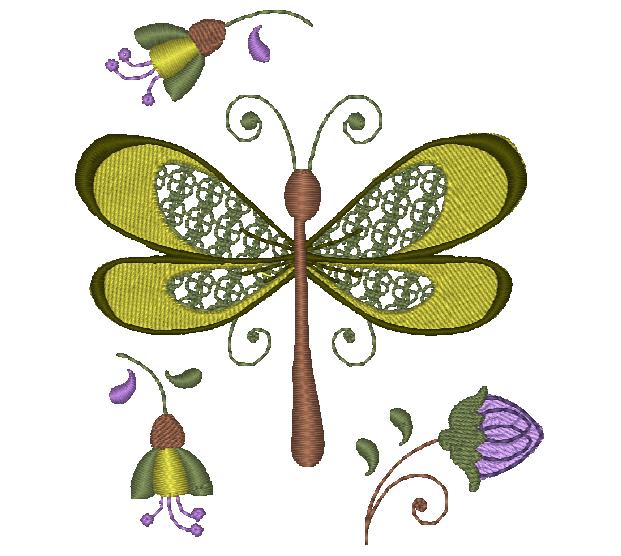 Jacobean Firefly [4x4] 11257 Machine Embroidery Designs