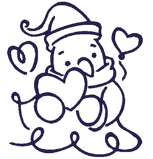 Art Deco Baby Snowman [4x4] # 10805