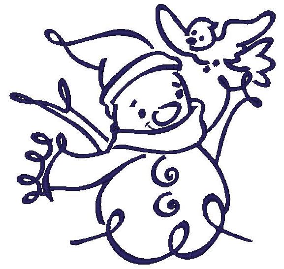 Art Deco Baby Snowman [4x4] # 10805