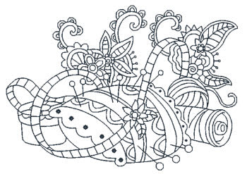 Ink Sewing Coloring Designs [5x7] 11529 Machine Embroidery Designs