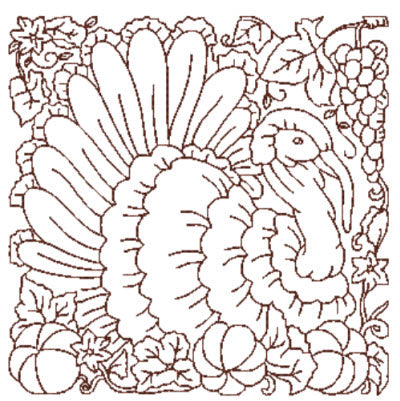 Redwork Thanksgiving Blocks-KM [5x7] 11706 Machine Embroidery Designs ...