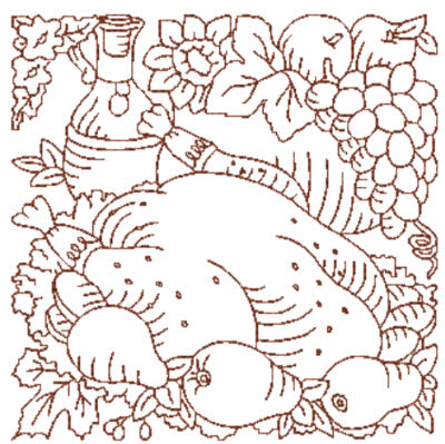 Redwork Thanksgiving Blocks-KM [5x7] 11706 Machine Embroidery Designs