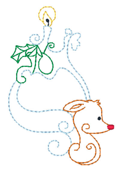 Rudolph and Ornaments [4x4] 11659  Machine Embroidery Designs