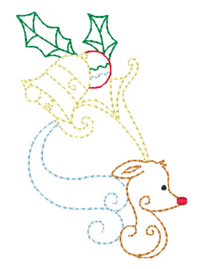 Rudolph and Ornaments [4x4] 11659  Machine Embroidery Designs