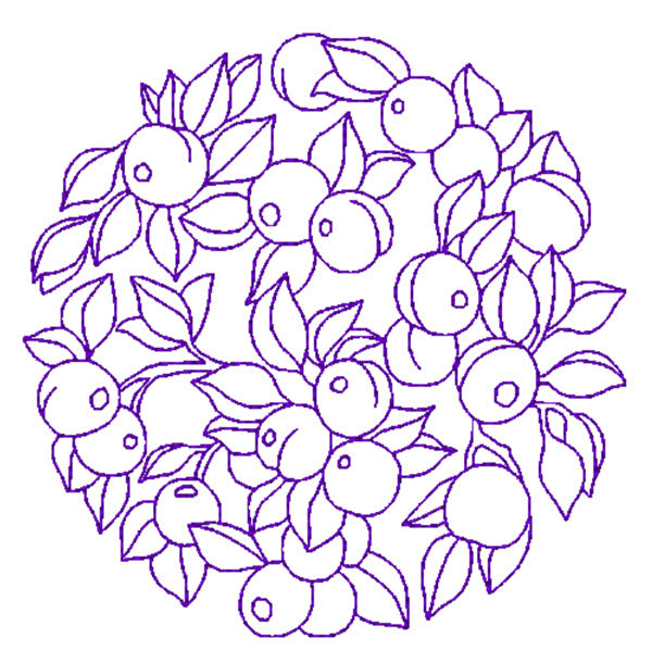 Redwork Fruit Circles [5x7] 11526 Machine Embroidery Designs