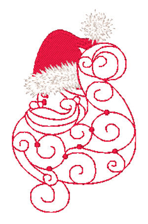 Santas Beard Redwork Style KM  [4x4] # 10414