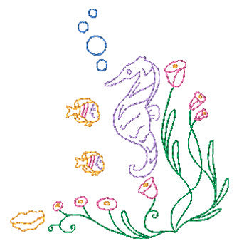 Seahorse Linework [4x4] 11647 Machine Embroidery Designs