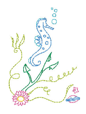 Seahorse Linework [4x4] 11647 Machine Embroidery Designs