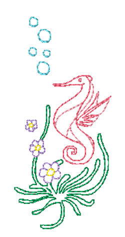 Seahorse Linework [4x4] 11647 Machine Embroidery Designs