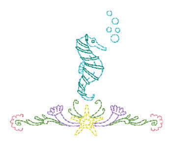 Seahorse Linework [4x4] 11647 Machine Embroidery Designs