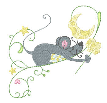 Cute Mouse and Cheese [4x4] 11359 Machine Embroidery Designs
