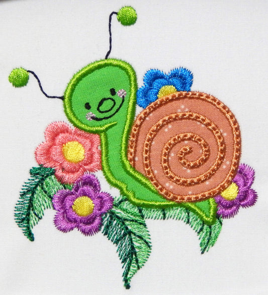 Little Snails Applique [5x7] 11094 Machine Embroidery Designs