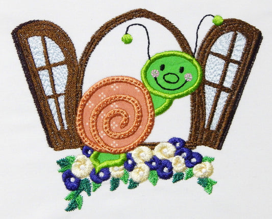 Little Snails Applique [5x7] 11094 Machine Embroidery Designs