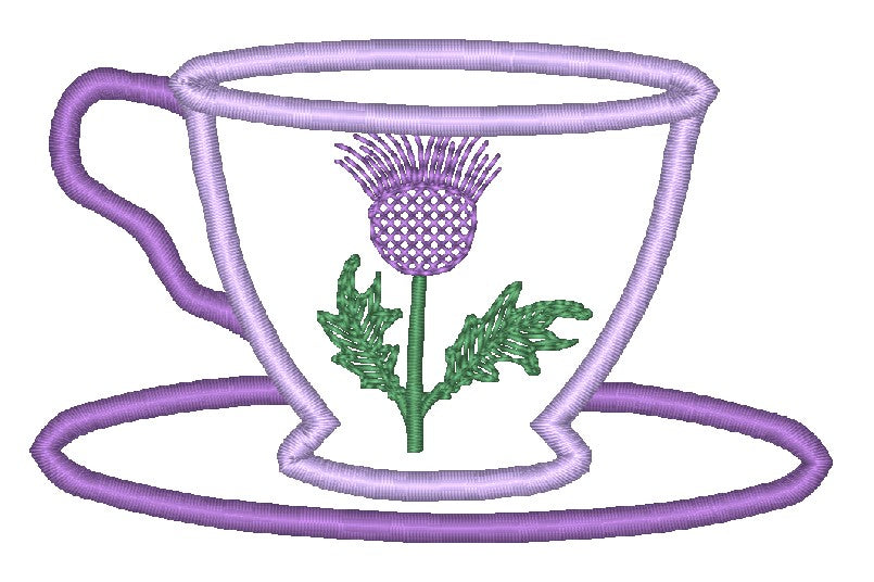 Applique Teacups [4x4]11085 Machine Embroidery Designs