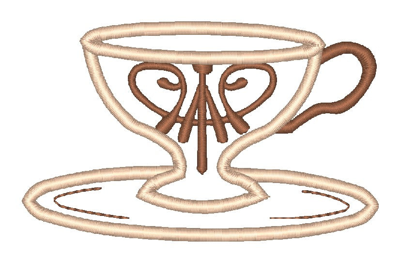 Applique Teacups [4x4]11085 Machine Embroidery Designs