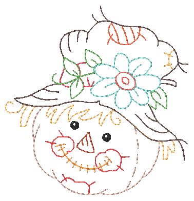 Scarecrow Faces Multiline [4x4] 10902 Machine Embroidery Designs