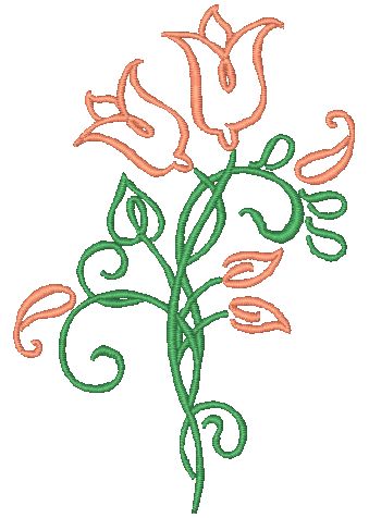 Bi-Color Art Deco Flower  [4x4] # 10597