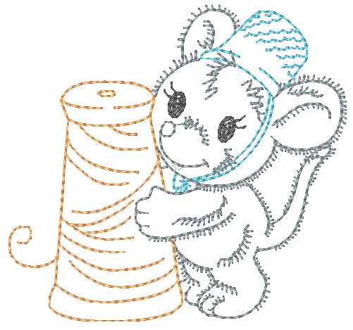 Fluffy Sewing Mice Helper [4x4] 11324 Machine Embroidery Designs