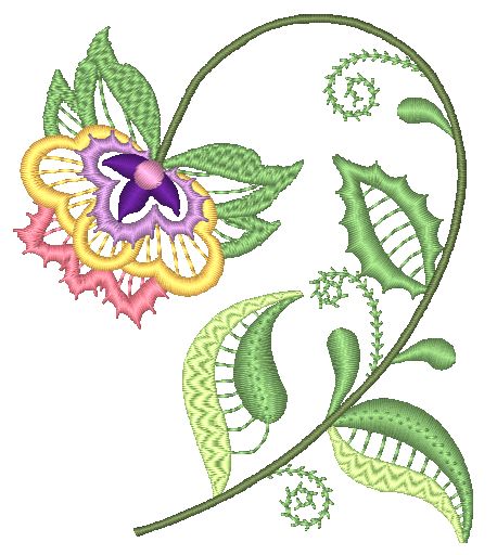 Jacobean Floral Lace [4x4]  11493 Machine Embroidery Designs