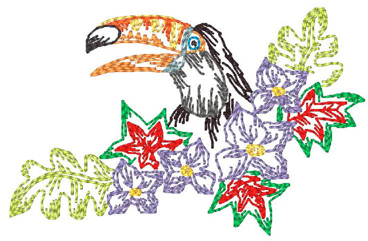 Tropical Toucans  [4x4]  11213 Machine Embroidery Designs