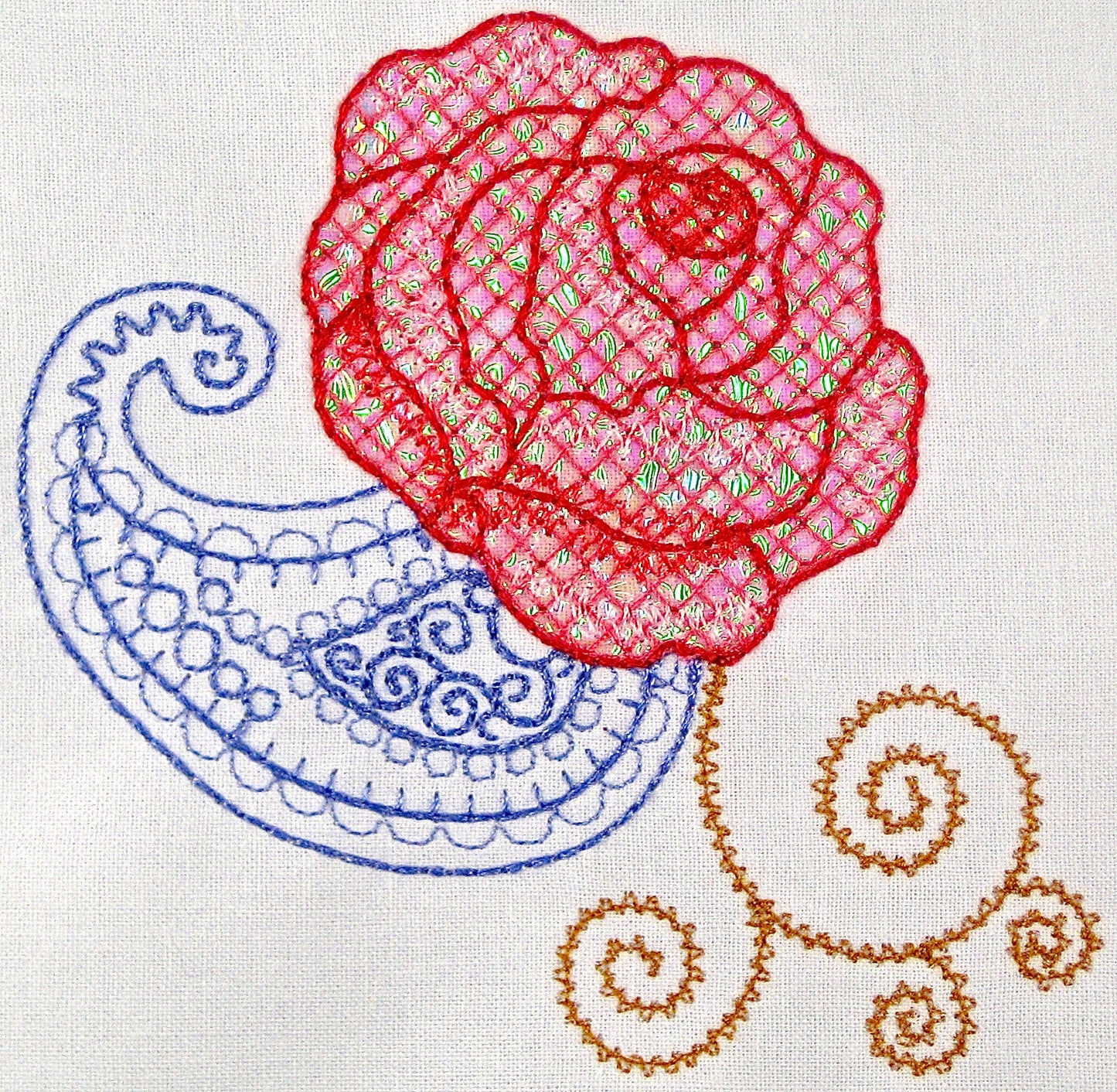 Mylar Roses and Paisley [4x4] 11125 Machine Embroidery Designs