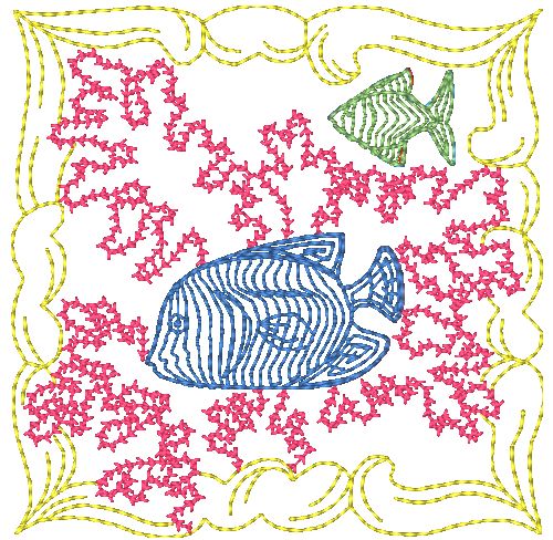 Mylar Sea Blocks [4x4] 11285 Machine Embroidery Designs