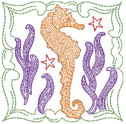 Mylar Sea Blocks [4x4] 11285 Machine Embroidery Designs
