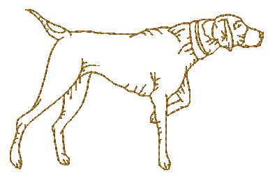 DOG BREEDS Pointer Redwork-LM [4x4] 11047  Machine Embroidery Designs