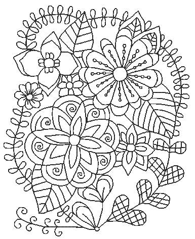 Lineart Floral Ovals for Coloring 5x7 11674 Machine Embroidery Designs