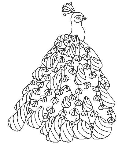 Art Peacocks for Coloring  [5x7] # 10581