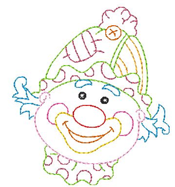 Clown-Faces-Multiline [4x4] 11579 Machine Embroidery Designs
