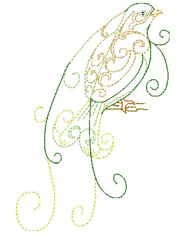 Curly Birds [5x7] 11599  Machine Embroidery Designs