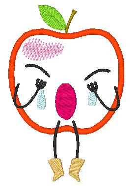 Cute Apple Character Applique-LM [4x4] 11750 Machine Embroidery Designs