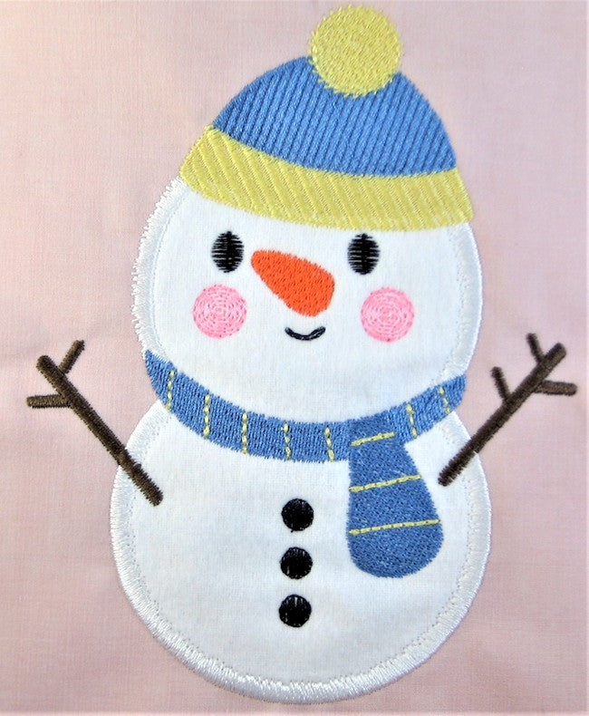 Applique Cute Snowman  [5x7] #  10190