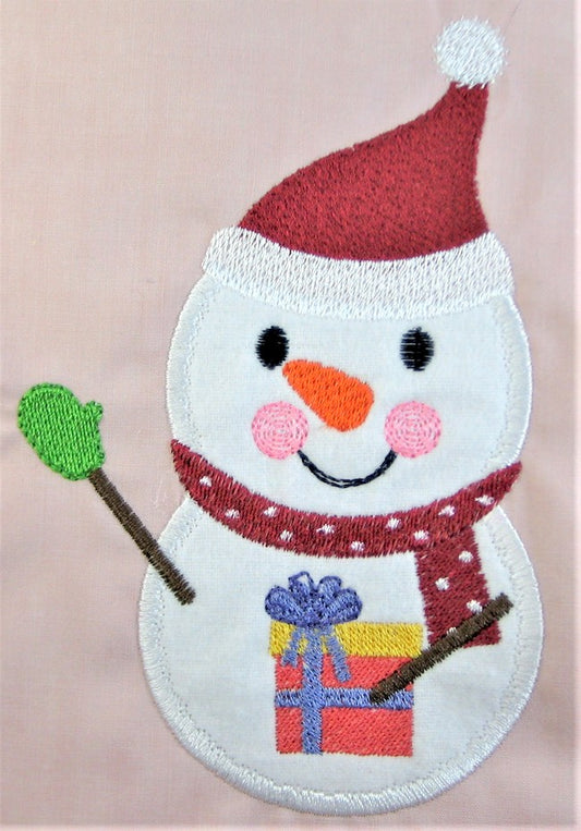 Applique Cute Snowman  [5x7] #  10190