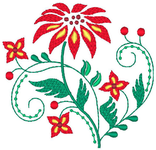 Folk Style Flower [4x4] 11603 Machine Embroidery Designs