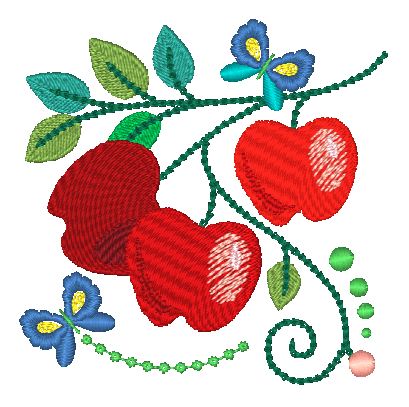 Jacobean Apples [4x4] 11508  Machine Embroidery Designs