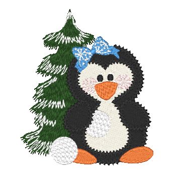 Winter Frolic Penguins [4x4] #  10851