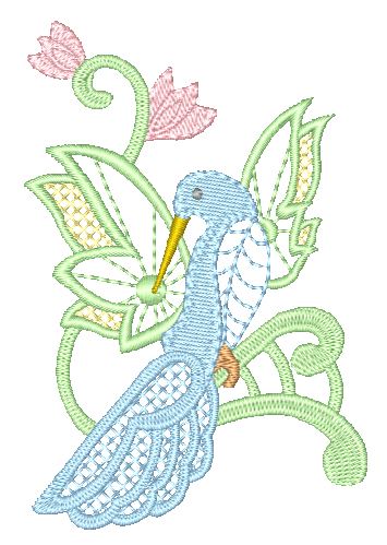Lacey Hummingbirds [4x4] 11214  Machine Embroidery Designs