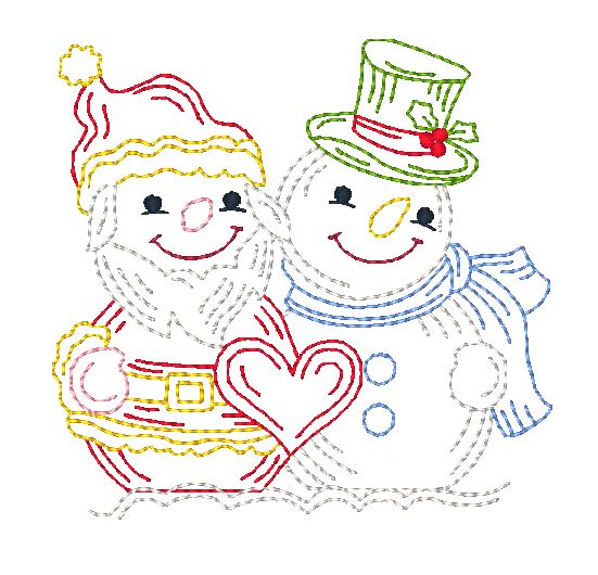 Snowman and Santa [4x4] # 10856