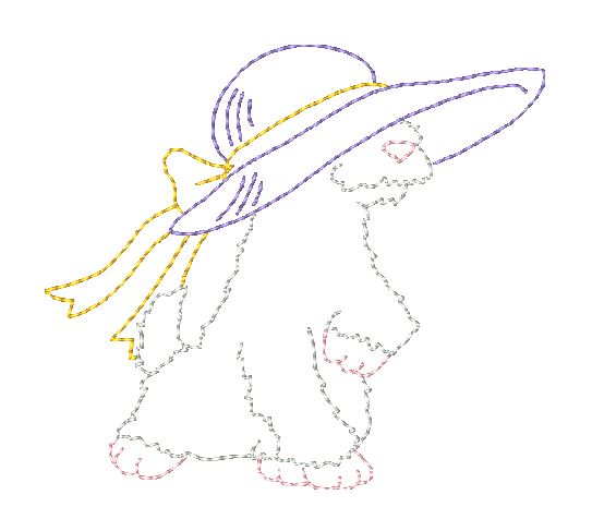 Colorline Sunbonnet Dogs-MCM [4x4] 11610 Machine Embroidery Designs