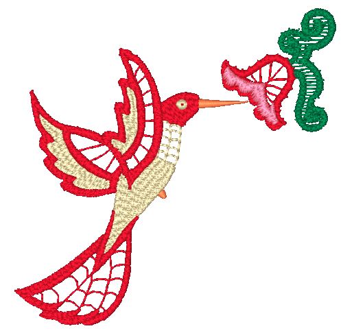 Color Lace Birds ]4x4] 11528 Machine Embroidery Designs