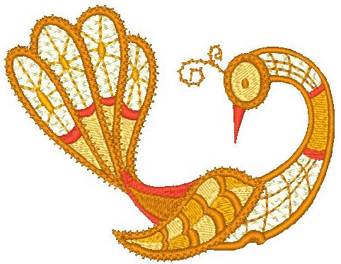 Color Lace Birds ]4x4] 11528 Machine Embroidery Designs