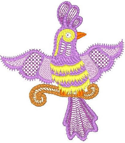 Color Lace Birds ]4x4] 11528 Machine Embroidery Designs